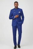 Costumes de bal de bal Royal Blue Simple Boutonnés 2 pièces pour hommes
