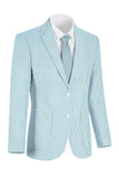 Veste pour hommes à boutonnage simple bleu bleu clair à encoche
