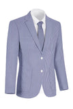 Veste pour hommes à boutonnage simple bleu bleu clair à encoche