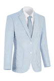 Veste pour hommes à boutonnage simple bleu bleu clair à encoche