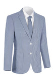 Veste pour hommes à boutonnage simple bleu bleu clair à encoche