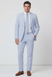 Tailles de fête masculines bleu clair à simple boutonnage bleu clair à revers de pointe