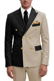 Costumes de bal masculins double boutonnage violet à revers pointé deux pièces