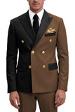 Costumes de bal masculins double boutonnage violet à revers pointé deux pièces