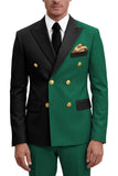 Costumes de bal masculins double boutonnage violet à revers pointé deux pièces