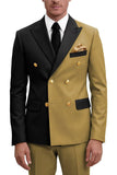 Costumes de bal masculins double boutonnage violet à revers pointé deux pièces