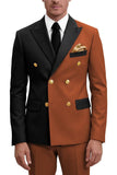 Costumes de bal masculins double boutonnage violet à revers pointé deux pièces