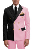 Costumes de bal masculins double boutonnage violet à revers pointé deux pièces
