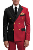 Costumes de bal masculins double boutonnage violet à revers pointé deux pièces