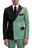 Costumes de bal masculins double boutonnage violet à revers pointé deux pièces
