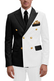 Costumes de bal masculins double boutonnage violet à revers pointé deux pièces