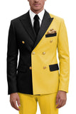 Costumes de bal masculins double boutonnage violet à revers pointé deux pièces