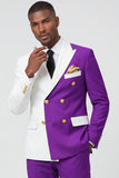 Costumes de bal double boutonnage double boutonnage violets pour hommes