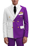 Costumes de bal double boutonnage double boutonnage violets pour hommes