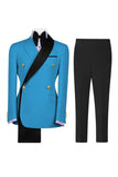 Costumes de bal pour hommes double boutonnage vert sauge à revers à encoche