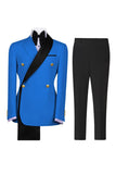 Costumes de bal pour hommes double boutonnage vert sauge à revers à encoche