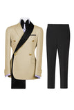 Costumes de bal pour hommes double boutonnage vert sauge à revers à encoche