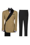 Costumes de bal pour hommes double boutonnage vert sauge à revers à encoche