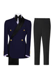 Costumes de bal pour hommes double boutonnage vert sauge à revers à encoche