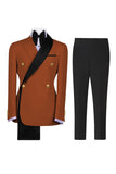 Costumes de bal pour hommes double boutonnage vert sauge à revers à encoche