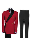 Costumes de bal pour hommes double boutonnage vert sauge à revers à encoche
