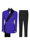 Costumes de bal pour hommes double boutonnage vert sauge à revers à encoche