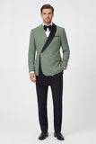Costumes de bal pour hommes double boutonnage vert sauge à revers à encoche