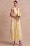 Robe de mariage Maxi A Line Chiffon Twin Short Size avec volants