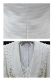 Costumes de mariage homme à un bouton en châle 3 pièces avec perles