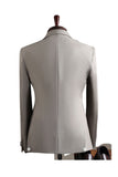 Costumes de bal gris double boutonnage à revers de deux pièces pour hommes