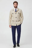 Veste pour hommes à boutonnage simple à revers beige