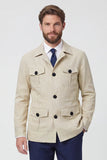 Veste pour hommes à boutonnage simple à revers beige