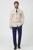 Veste pour hommes à boutonnage simple à revers beige