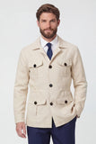 Veste pour hommes à boutonnage simple à revers beige