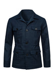 Veste pour hommes à boutonnage simple à revers beige