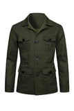 Veste pour hommes à boutonnage simple à revers beige
