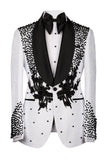 Costumes de mariage pour hommes en châle noir 2 pièces à revers d’un bouton, perles