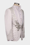 Costumes de mariage pour hommes en châle noir 2 pièces à revers d’un bouton, perles
