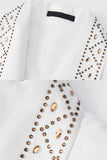 Costumes de bal Jacquard noir 2 pièces à revers d’un bouton, Jacquard pour hommes avec perles