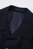 Costumes simple à boutonnage deux pièces bleu marine foncé