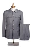 Costumes simple à boutonnage deux pièces bleu marine foncé