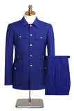 Costumes simple à boutonnage deux pièces bleu marine foncé