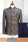 Costume homme 2 pièces doré simple boutonnage