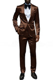 Costumes de bal pour hommes en châle champagne 2 pièces à un bouton,