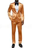 Costumes de bal pour hommes en châle champagne 2 pièces à un bouton,