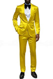 Costumes de bal pour hommes en châle champagne 2 pièces à un bouton,