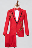 Costumes de bal bleus à boutons à boutons et perles pour hommes