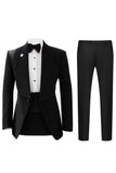 Costumes de bal pour hommes en châle 2 pièces à revers bleus un bouton avec perles