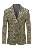 Veste pour hommes à boutons simples boutonnés dorés à revers
