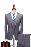 Costumes de bal pour hommes à boutons simples gris foncé en 2 pièces